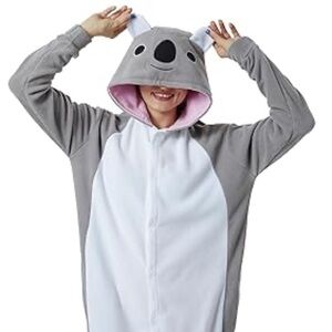 Silver Lilly Adult Pajamas One Piece Cosplay Koala Animal Costume Size XS